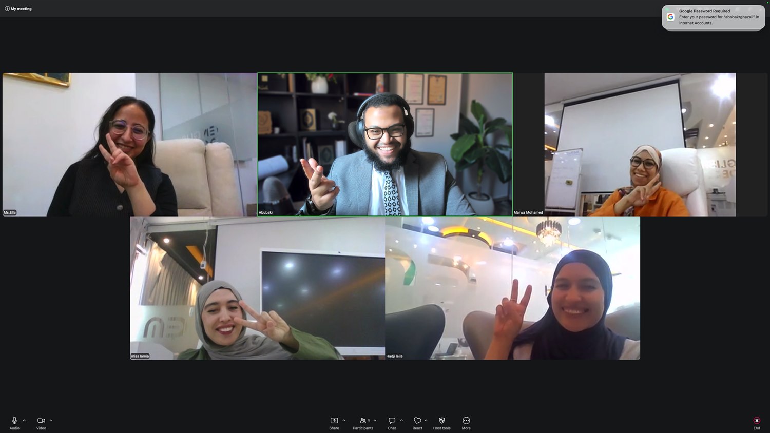 Live training session with educators